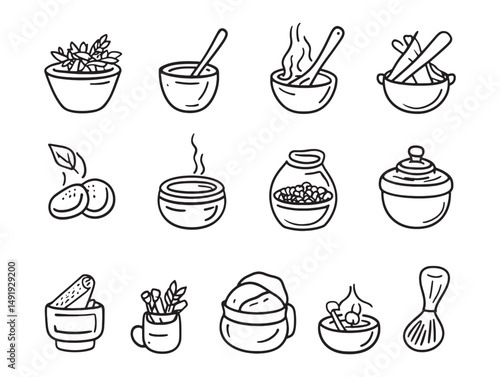 simple bone broth container line art vector drawing