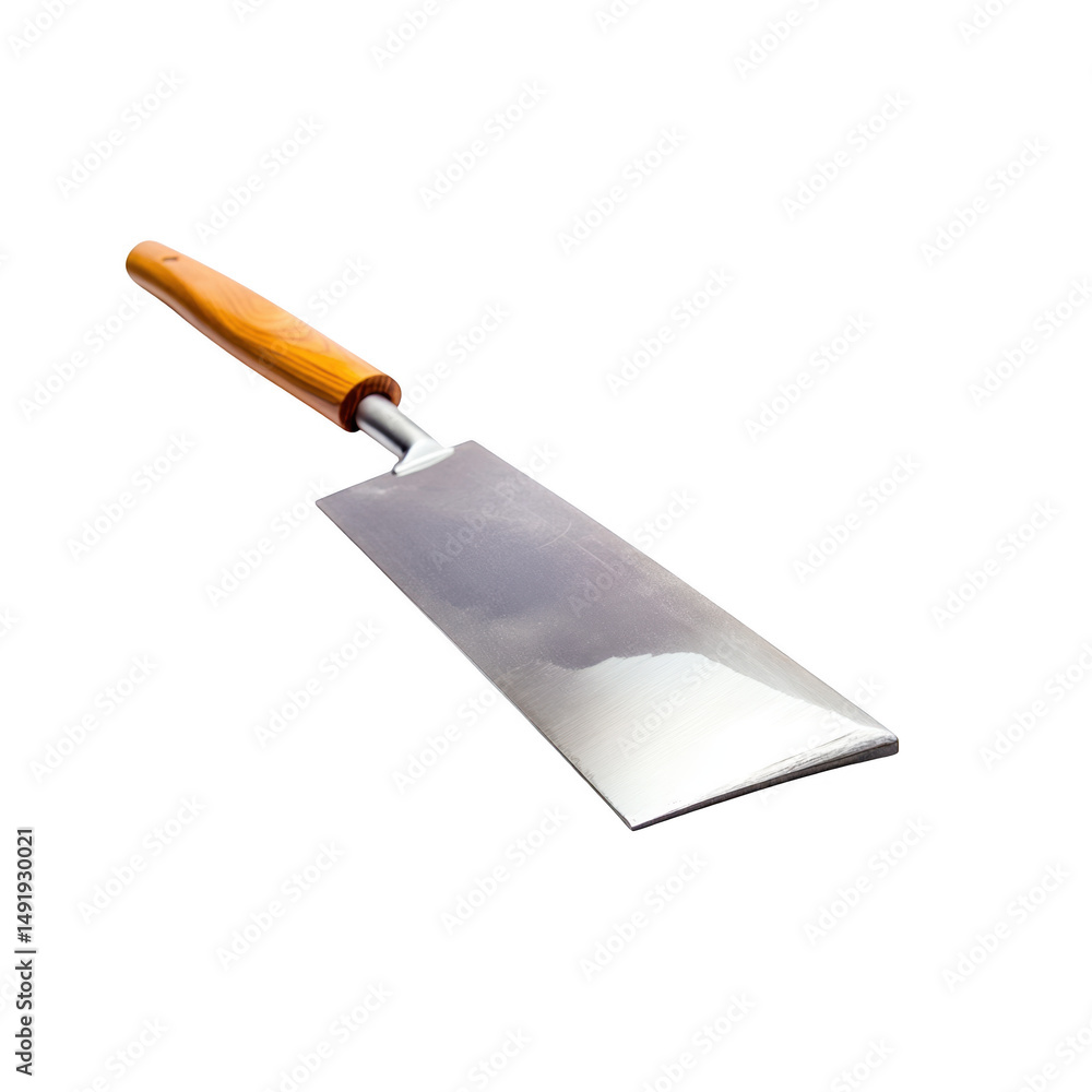 Metal spatula with wooden handle isolated on transparent background Metal spatula with wooden handle isolated on transparent background