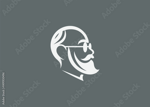 Minimalist grandpa silhouette logo for senior or family brand use.