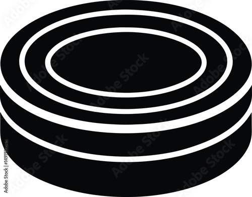 Hockey Puck Icon Outline Vector Illustration