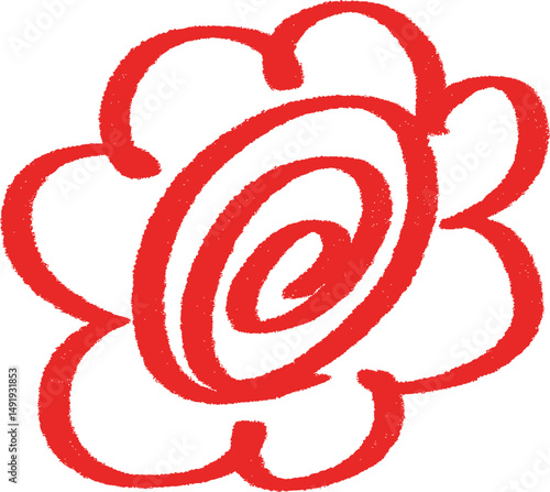 シンプルで赤くて太い花まるアイコン Adobe Illustrator Artwork