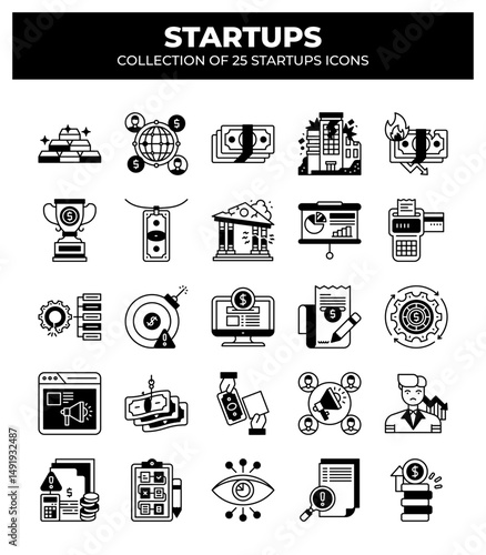 Startup Icons: Collection of 25 Essential Business Icons