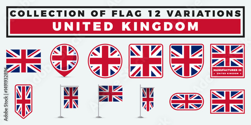 United Kingdom Flag Variations. A Collection of 12 Unique Designs