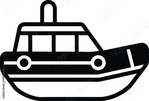 Lifeboat Icon Outline Vector Illustration