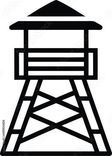 Lifeguard Tower Icon Outline Vector Illustration