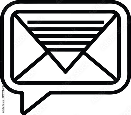 Message Icon Outline Vector Illustration
