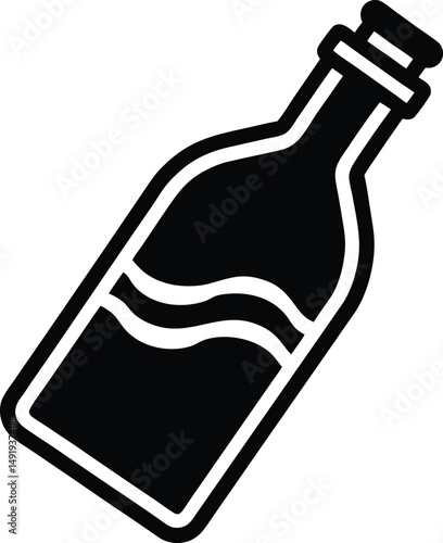 Message in Bottle Icon Outline Vector Illustration