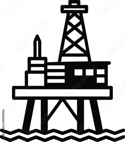 Offshore Platform Icon Outline Vector illustration