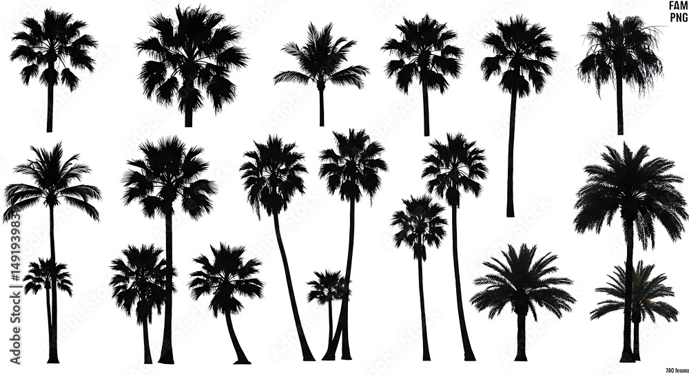Fototapeta premium Palm Silhouette Symphony AI Generated