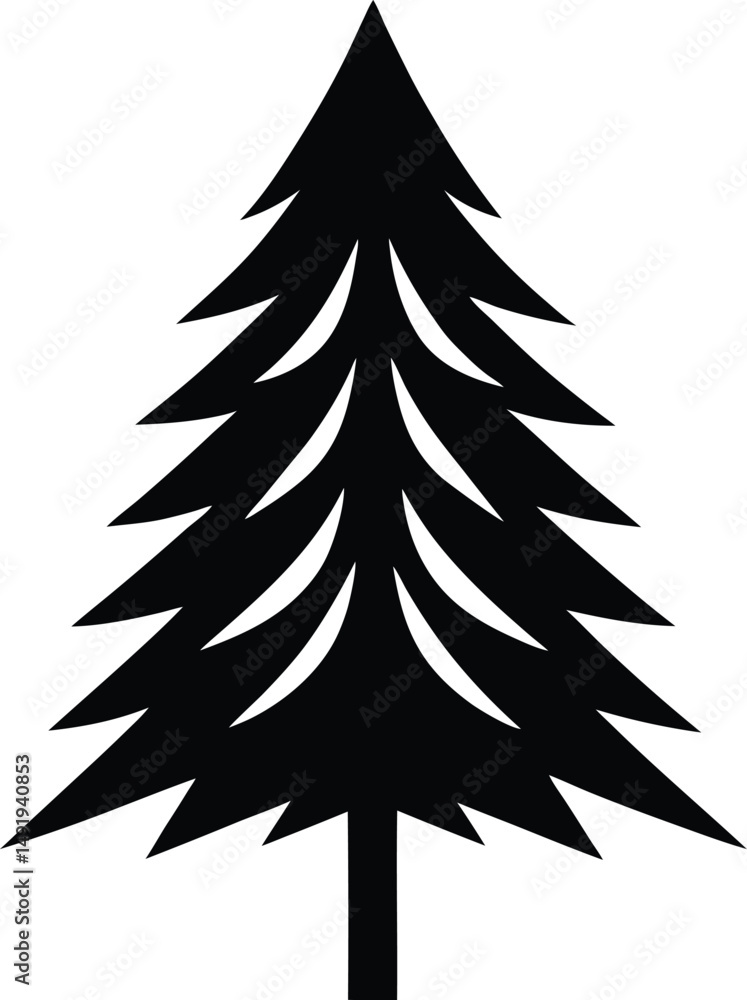 Fototapeta premium Pine Tree Icon Outline Vector illustration
