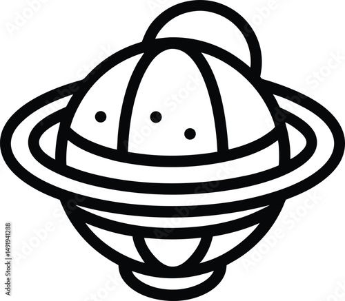Planetarium Icon Outline Vector illustration