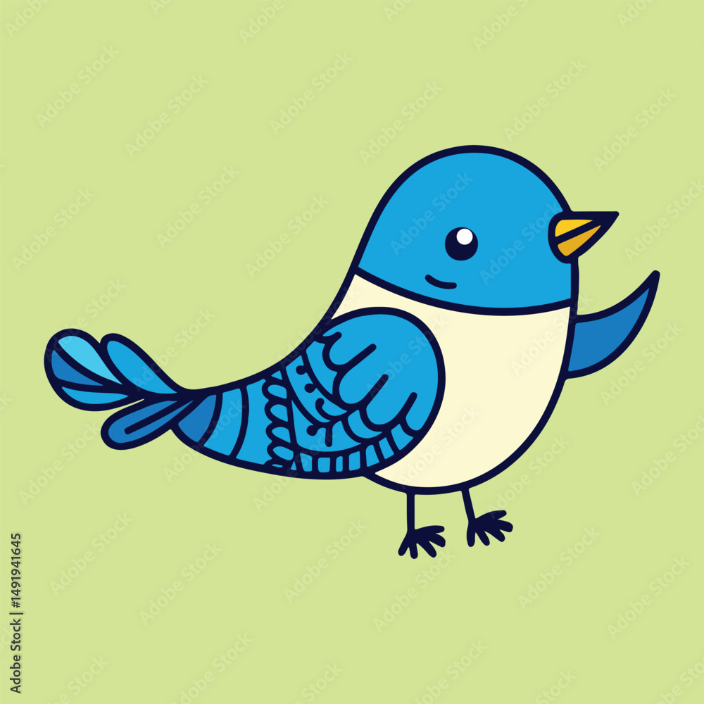 Cute Blue Bird Illustration a Whimsical and Charming Design Cute Blue Bird Illustration a Whimsical and Charming Design
