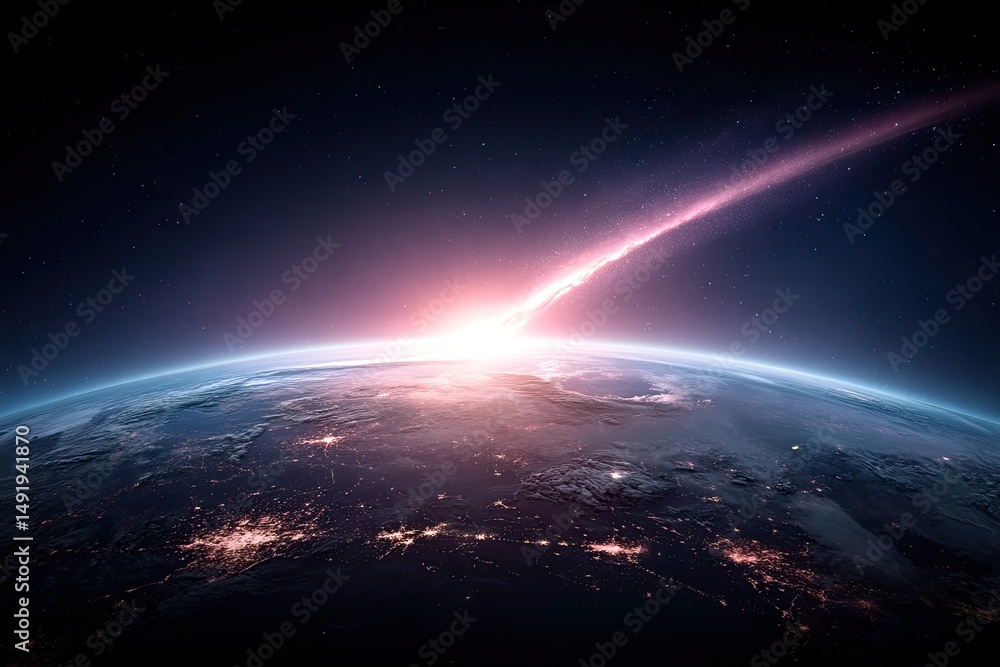 Cosmic impact over Earth Cosmic impact over Earth