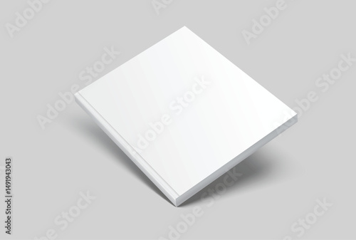Vector realistic 3d magazine mockup with white blank cover isolated on background. For the business presentation magazine, notebook, booklet, brochure, catalogue or a publisher advertising corporate

