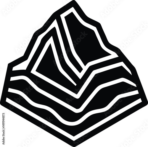 Rock Strata Icon Outline Vector illustration