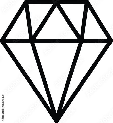 Ruby Icon Outline Vector illustration