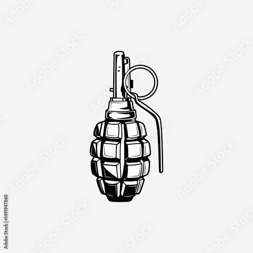 Hand grenade icon logo flat vector design