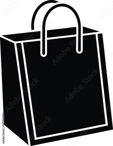 Shopping Bag Icon Outline Vector illustration