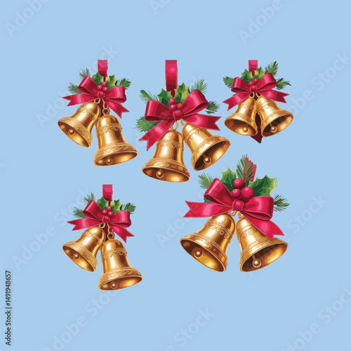 christmas bells isolated on white background