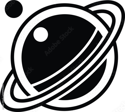 Solar System Icon Outline Vector illustration