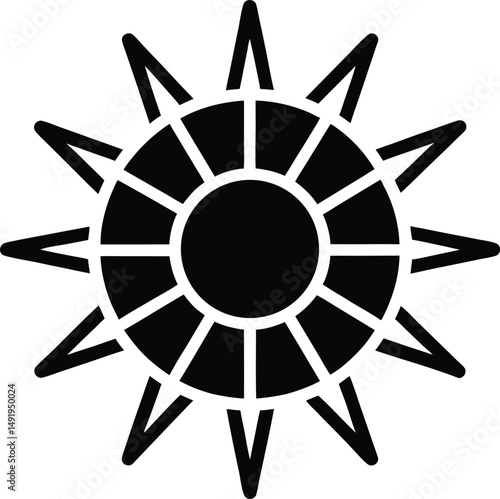 Solar Radiation Icon Outline Vector illustration