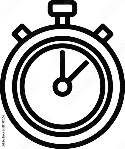 Stopwatch Icon Outline Vector illustration