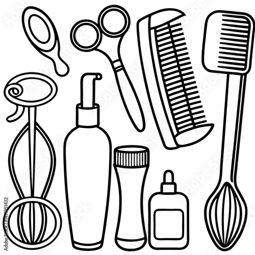 set of different hair accessories
