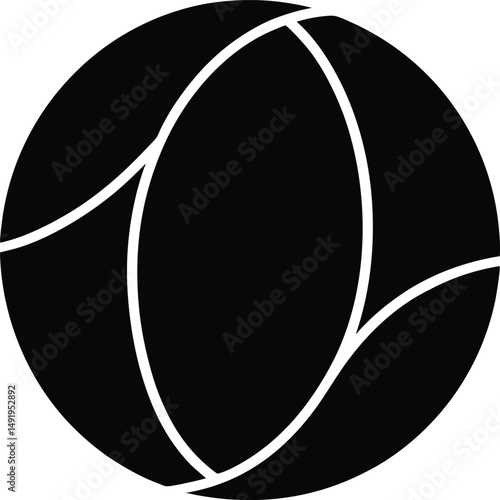 Tennis Ball Icon Outline Vector illustration