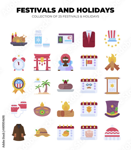 Collection of 25 Festivals and Holidays. A Vibrant Celebration of Cultural Traditions