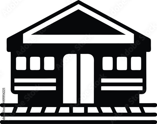 Train Station Icon Outline Vector illustration