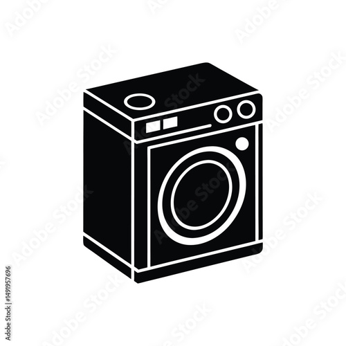 Minimal Washing machine logo vector illustration isolated on white background