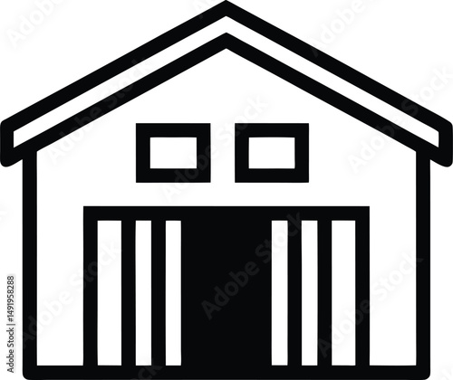 Warehouse Icon Outline Vector illustration