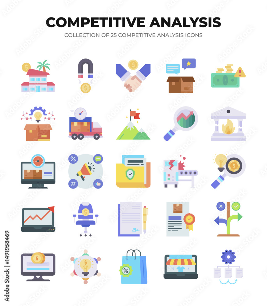 Competitive Analysis Icons. 25 Essential Icons for Business Strategy Competitive Analysis Icons. 25 Essential Icons for Business Strategy