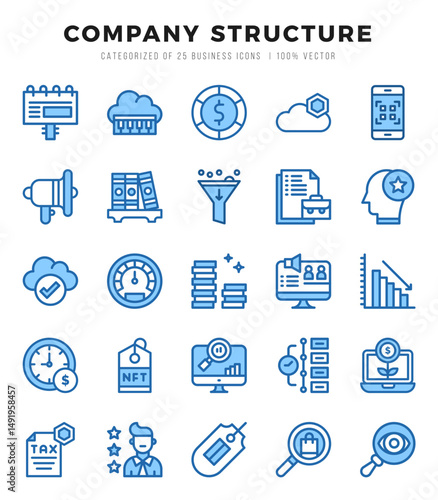 Company Structure Icon Bundle 25 Icons for Websites and Apps