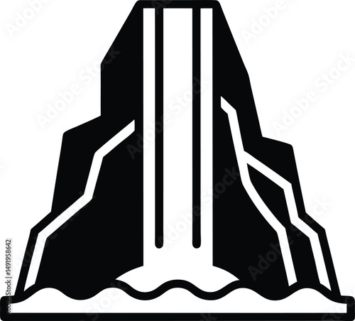 Waterfall Icon Outline Vector illustration