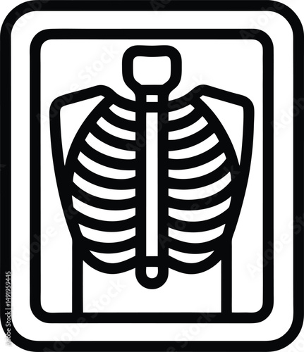 X Ray Icon Outline Vector illustration