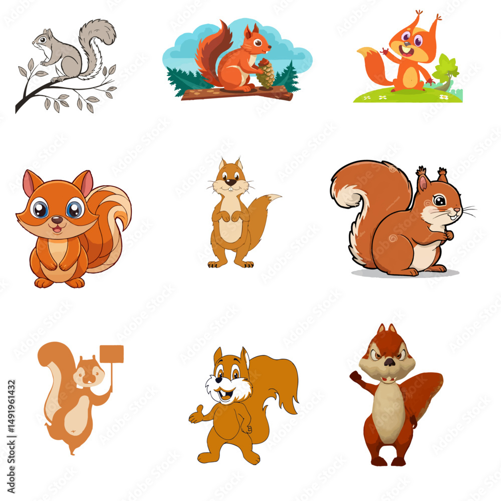 Naklejka premium Squirrel vector image 2