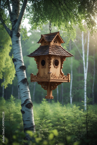 bird house on a tree