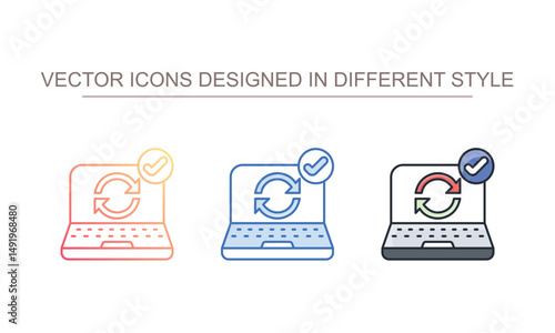 Restart icon design with white background stock illustration