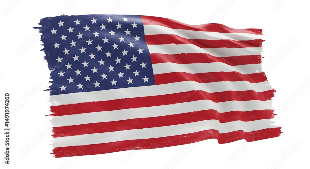 Fototapeta premium American Flag High-Resolution Image of the Stars and Stripes Waving