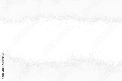 white snow winter bottom and top border frame top view isolated on white or transparent png
