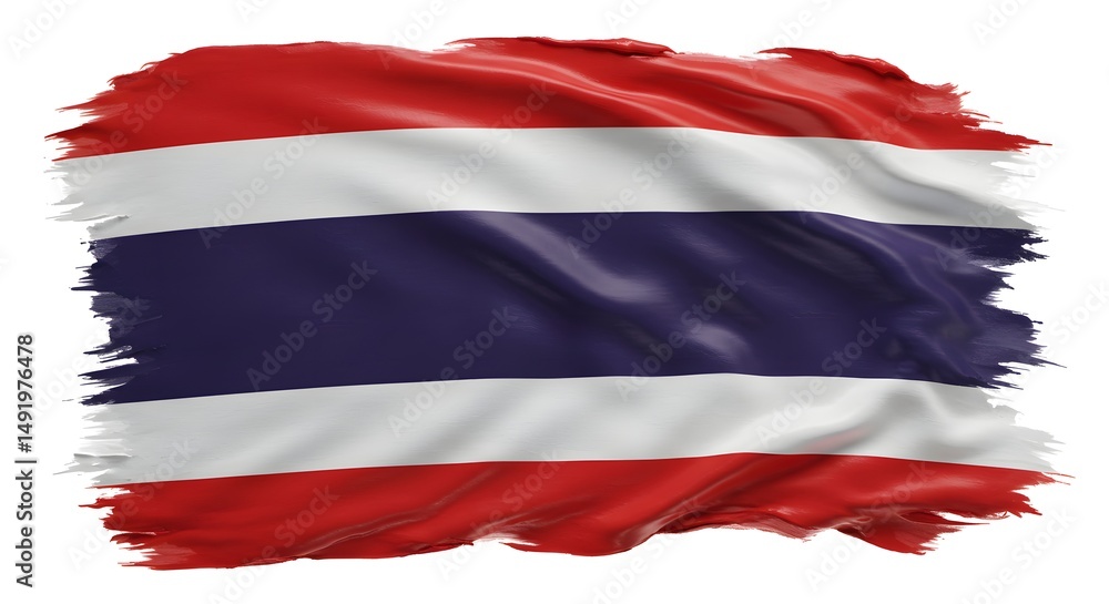 Naklejka premium Waving Thai Flag High-Resolution Image of Thailand's National Symbol