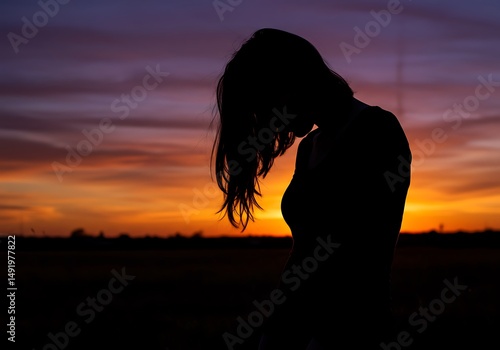 Sunset's Embrace, Hidden Sorrow AI Generated