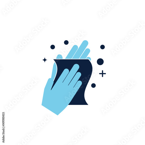 Washing hand icon flat style. How to wash your hand icon
