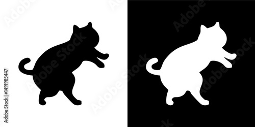 Sitting Cat Silhouette Variation 