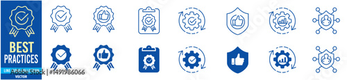 Best practices icon set. Editable line icons collection. Vector illustration.