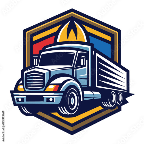 Truck Transportation Logo Design Concept – Vector Art & Illustration for Logistics

