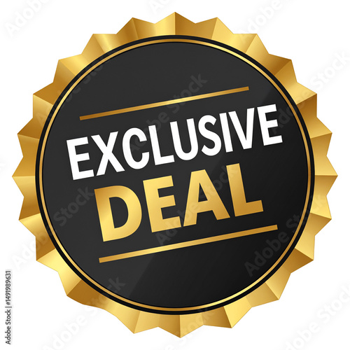 Exclusive Deal Gold Badge Premium Black and Gold Discount Label