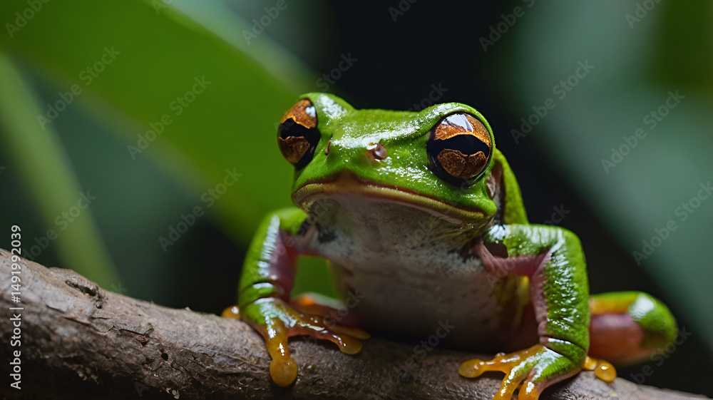 Naklejka premium Lemur Leaf Frog closeup