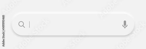 Neumorphism Search Bar Internet User Interface Vector Illustration